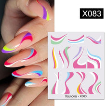 Load image into Gallery viewer, Geometry Line Stripe Nail Sticker Floral Butterfly Design Water Decals Slider Wraps Decoration Nail Art Accessories Water Transfer Nail Decals Sticker For Pretty Girl Self-Adhesive Nail Decals Designer Nail Stickers for Acrylic Decal Decoration
