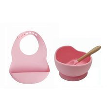 Load image into Gallery viewer, Colorful Silicone Feeding Set for Babies: Bib, Bowl, and Spoon
