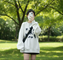 Load image into Gallery viewer, Girls Loose Long Sleeve Round Neck Sweater Top - # GIAA23510037
