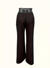 Load image into Gallery viewer, Girls' Solid Color Hollow High Waist Slimming Fashion Versatile Home Clothes Pants
