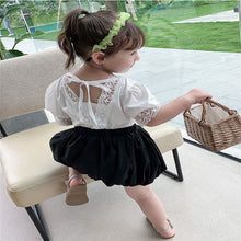 Load image into Gallery viewer, Girls' Summer Lace Top &amp; Bubble Shorts Set | Ages 3-8 - # GIAA212310020
