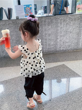Load image into Gallery viewer, Girls' Summer Polka Dot | Top &amp; Pants Set | Ages 3-8 - # GIAA212310018
