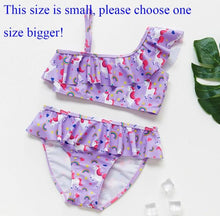 Load image into Gallery viewer, Girls Swimsuit High quality Girls swimwear Two pieces Kids Bikini Set Swimming Suit For Children Girls Swimsuit Flounce Bikini Set 2 Piece Swimwear Watermelon Ruffle Bathing Suits
