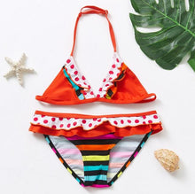 Load image into Gallery viewer, Girls Swimsuit Kids Swimwear Cute Print Kids Bikini Sets Girls Swimsuits Two Piece Bathing Suit Sets 3D Printed Swimwear Ruffle Style Children Swimwear Kids Beach Wear 2-16 Year
