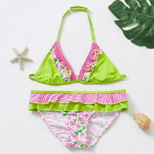 Load image into Gallery viewer, Girls Swimsuit Kids Swimwear Cute Print Kids Bikini Sets Girls Swimsuits Two Piece Bathing Suit Sets 3D Printed Swimwear Ruffle Style Children Swimwear Kids Beach Wear 2-16 Year

