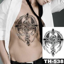 Load image into Gallery viewer, Gladiator Temporary Tattoo Sticker Flower Waterproof Big Modern Womens Mens Body Tattoo Luxury Design
