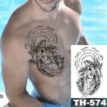 Load image into Gallery viewer, Gladiator Temporary Tattoo Sticker Flower Waterproof Big Modern Womens Mens Body Tattoo Luxury Design
