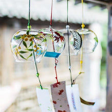 Load image into Gallery viewer, Glass Wind Chimes Japanese-Style Wind Chime Simple And Beautiful Label Pendnat Wind Bells Japanese Glass Wind Chime Handmade Pendants For Birthday Gift and Home Decors
