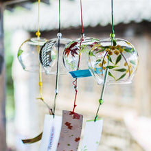 Load image into Gallery viewer, Glass Wind Chimes Japanese-Style Wind Chime Simple And Beautiful Label Pendnat Wind Bells Japanese Glass Wind Chime Handmade Pendants For Birthday Gift and Home Decors
