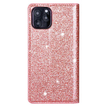Load image into Gallery viewer, Glitter Leather Magnetic Flip Case for IPhone 14 13 11 12 Mini Pro Max Wallet Card Holder Cover Flip Shockproof Leather Wallet Case With Stand Silicone Bumper Cover
