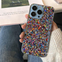 Load image into Gallery viewer, Glitter Sequins Slim Phone Case For iPhone 11 12 13 X XR XS Max 7 8 Plus Shining Clear Soft Silicone Cover Glitter Camera Lens Case, Cute Shiny Diamond Slim Clear Back Cover and Matte Cushioned Silicone Shockproof Case
