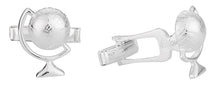 Load image into Gallery viewer, Globe Cufflinks in Sterling Silver
