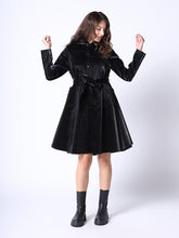 Load image into Gallery viewer, Glossy Rain Coat with Waist Ribbon
