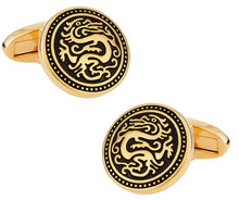 Load image into Gallery viewer, Gold Chinese Dragon Cufflinks
