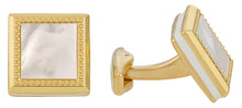 Load image into Gallery viewer, Gold Mother of Pearl Square Cufflinks
