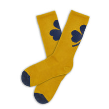Load image into Gallery viewer, Gold / Navy Clover Casual Socks
