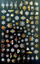 Load image into Gallery viewer, Gold Silver White Snowflakes 3D Nail Stickers Iridescent Self Adhesive Transfer Decals Manicures Art Decoration Slider  Nails Decals Sticker Hot Sexy Girl Tip Back Glue Decal Cool Lollipop Self Adhesive Acrylic Tips Tool Decoration
