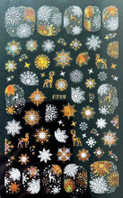 Load image into Gallery viewer, Gold Silver White Snowflakes 3D Nail Stickers Iridescent Self Adhesive Transfer Decals Manicures Art Decoration Slider  Nails Decals Sticker Hot Sexy Girl Tip Back Glue Decal Cool Lollipop Self Adhesive Acrylic Tips Tool Decoration
