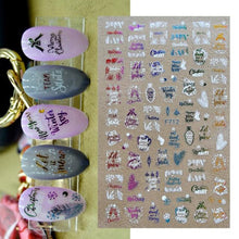 Load image into Gallery viewer, Gold Silver White Snowflakes 3D Nail Stickers Iridescent Self Adhesive Transfer Decals Manicures Art Decoration Slider  Nails Decals Sticker Hot Sexy Girl Tip Back Glue Decal Cool Lollipop Self Adhesive Acrylic Tips Tool Decoration
