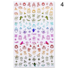 Load image into Gallery viewer, Gold Silver White Snowflakes 3D Nail Stickers Iridescent Self Adhesive Transfer Decals Manicures Art Decoration Slider  Nails Decals Sticker Hot Sexy Girl Tip Back Glue Decal Cool Lollipop Self Adhesive Acrylic Tips Tool Decoration
