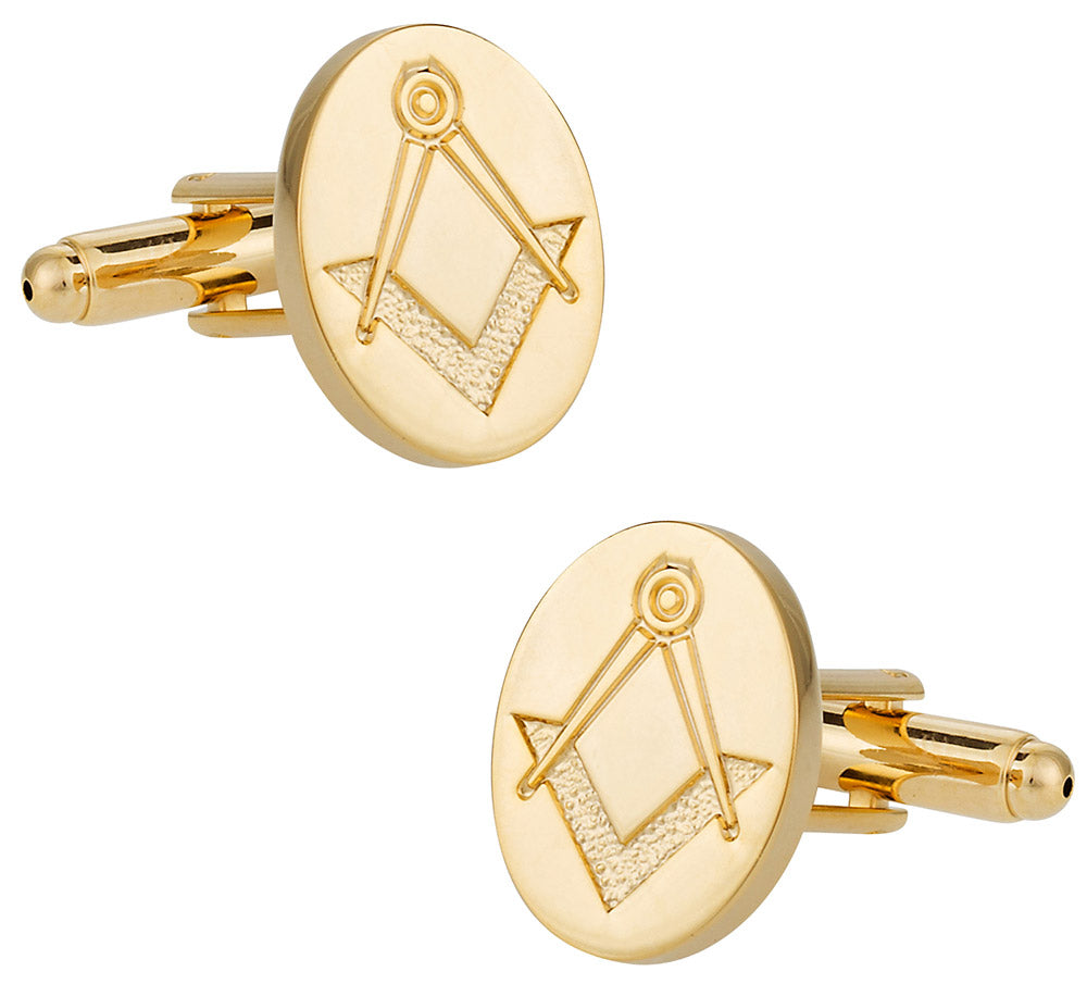 Gold Tone Freemason Cufflinks