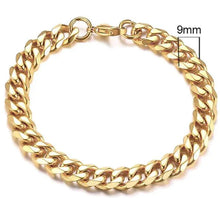 Load image into Gallery viewer, Gold-Tone Stainless Steel Cuban Bracelet 3-11mm

