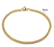 Load image into Gallery viewer, Gold-Tone Stainless Steel Cuban Bracelet 3-11mm
