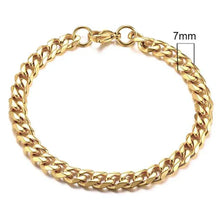 Load image into Gallery viewer, Gold-Tone Stainless Steel Cuban Bracelet 3-11mm
