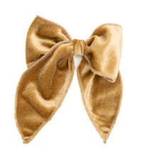 Load image into Gallery viewer, Gold Velvet Darling Hair Bow
