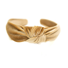 Load image into Gallery viewer, Gold Velvet Knotted Headband
