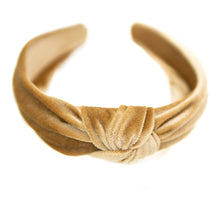Load image into Gallery viewer, Gold Velvet Knotted Headband
