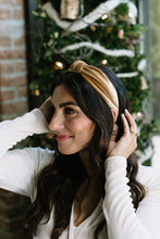 Load image into Gallery viewer, Gold Velvet Knotted Headband
