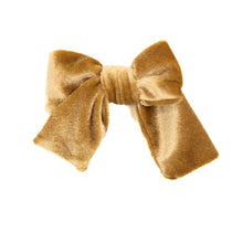 Load image into Gallery viewer, Gold Velvet Petite Hair Bow
