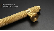 Load image into Gallery viewer, Golden Brass Knurled Textured Simple Kitchen Cabinet handle And Handles Drawer Pulls Bedroom Door Knobs  Cupboard Bathroom Door Handles Brushed Brass Pulls For Cabinets

