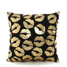 Load image into Gallery viewer, Golden Love Leaves Bronzing Cushion Decorative Pillow Black And Gold Pillow Cover Home Pillowcases Velvet Home Decor Sofa Pillows Cover 45x45CM
