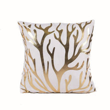 Load image into Gallery viewer, Golden Love Leaves Bronzing Cushion Decorative Pillow Black And Gold Pillow Cover Home Pillowcases Velvet Home Decor Sofa Pillows Cover 45x45CM
