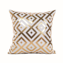 Load image into Gallery viewer, Golden Love Leaves Bronzing Cushion Decorative Pillow Black And Gold Pillow Cover Home Pillowcases Velvet Home Decor Sofa Pillows Cover 45x45CM
