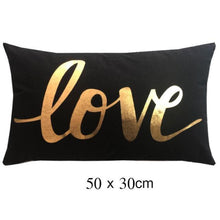 Load image into Gallery viewer, Golden Love Leaves Bronzing Cushion Decorative Pillow Black And Gold Pillow Cover Home Pillowcases Velvet Home Decor Sofa Pillows Cover 45x45CM
