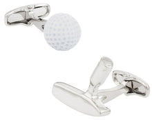 Load image into Gallery viewer, Golf Ball &amp; Putter Cufflinks
