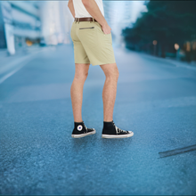 Load image into Gallery viewer, Everyday Stretch Shorts with a Comfortable Built-In Liner- Denim Style- Khaki
