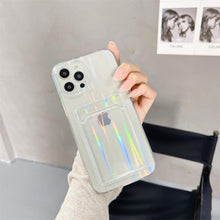 Load image into Gallery viewer, Gradient Rainbow Charming Case For iPhone 13 11 12 Pro Max XS XR 7 8 Plus Transparent Cover with Wallet Card Holder Case  Soft Cover for iPhone
