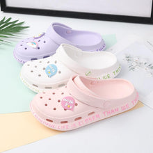 Load image into Gallery viewer, Gray Cute Summer Sandals Women Beach Sandals Non Slip Comfortable Lightweight Outdoor Sandals Woman Light Weight Quick Drying Slip-On Garden Clog Shoes Rubber Slipper
