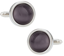 Load image into Gallery viewer, Gray Round Cufflinks
