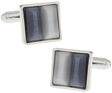 Load image into Gallery viewer, Gray &amp; Silver Fiber Optic Cufflinks
