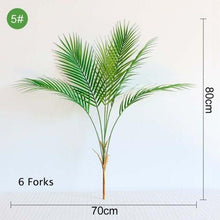 Load image into Gallery viewer, Green Artificial Palm Leaves Plastic Tropical Tree Fake  Indoor Outdoor Garden Home Outdoor Decorations
