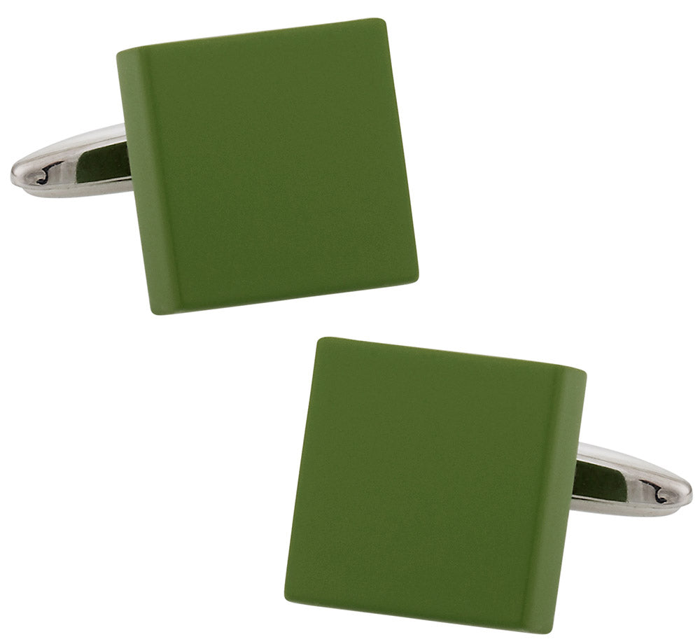 Green Square Art Deco Cufflinks