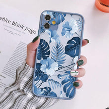 Load image into Gallery viewer, Green Leaves Plant Flower Phone Case for iphone 11 12 13 14 Pro Max Hard Back Shockproof Cover Floral Tropical Design with Slim Glossy Green Palm Leaves Pattern Case
