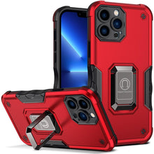 Load image into Gallery viewer, Green Shockproof Armor Case for iPhone 13 Pro Max 13 mini Ring Stand Phone Back Cover for iPhone 12 11 Pro Max Kickstand Case Built-in 360° Rotating Ring Kickstand Magnetic Case
