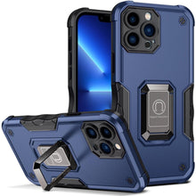 Load image into Gallery viewer, Green Shockproof Armor Case for iPhone 13 Pro Max 13 mini Ring Stand Phone Back Cover for iPhone 12 11 Pro Max Kickstand Case Built-in 360° Rotating Ring Kickstand Magnetic Case
