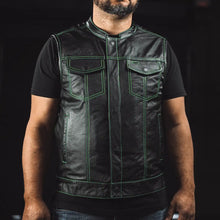 Load image into Gallery viewer, The Cut Men's Motorcycle Leather Vest, Multiple Color Options
